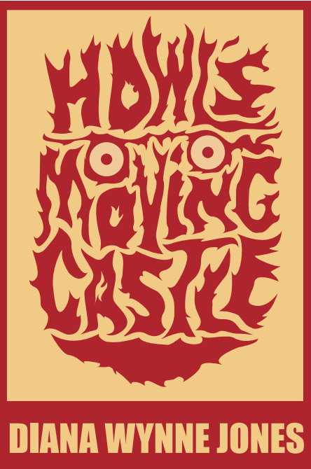 The front cover: the title lettered as a burning shape with two eyes, red on cream